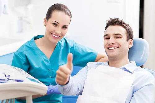 smiling man at dental office